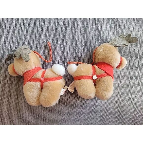 Vintage 1985 McDonald's Coca‎ Cola Plush Christmas Reindeer Ornament - Picture 2 of 3